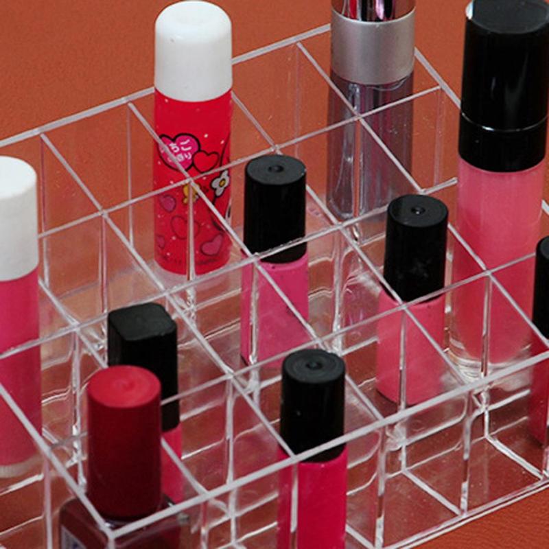 Clear Acrylic 24 Lipstick Tray Cosmetic Organizer Stand Display Holder free Shopping & main image 1