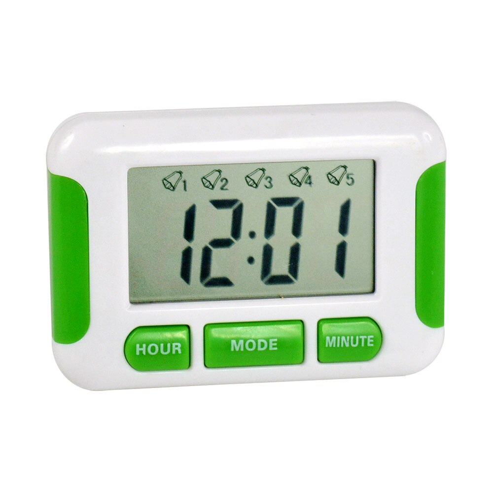 Digital Kitchen Timer Bell Alarm Clock Sleep Multifuctional Countdown 5 Groups Timer Cooking Food Accessions Kitchen Supplies: Gren