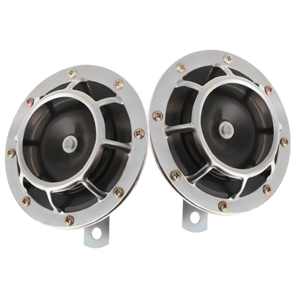 2 Stuks Universele Auto Onderdelen Auto Luidspreker Fire Sirene Hoorn Security Alarm: silver