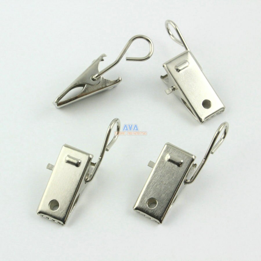 50 Pieces 37x10mm Silver Hook Clips for Curtain Drapery