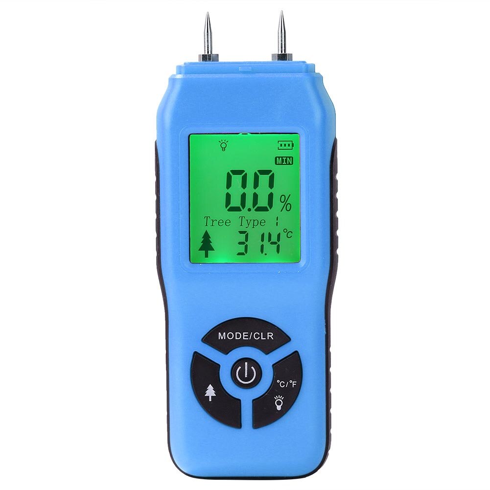 Tool Practical Backlight Measuring Humidity Firewood Wood Moisture Meter Data Hold Digital Handheld LCD Display Two Pins