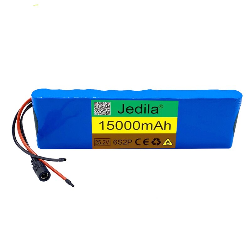 24V 15000mAh 6S 2P 18650 Lithium-Akku 25,2 V 15000mAh Mit BMS Für Elektrische Fahrrad Moped + 2A Batterien Ladegerät