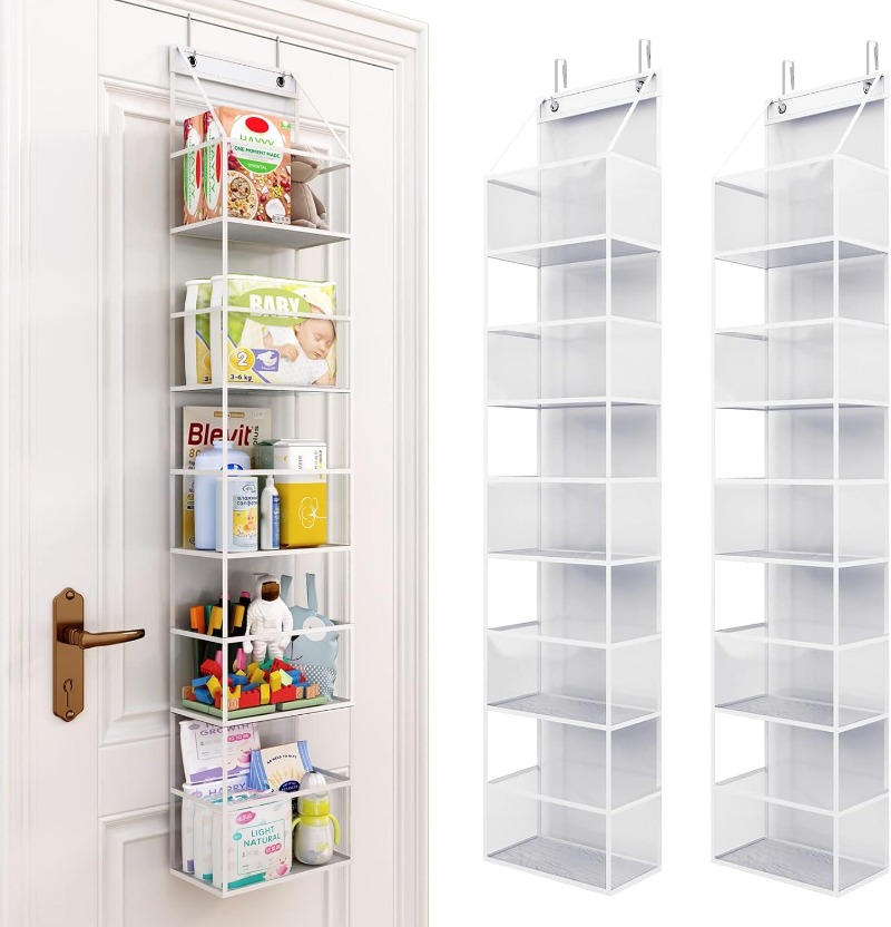 Sobre a porta pendurado despensa organizador de armazenamento pendurado com bolsos de plástico transparente organizador de grande capacidade para armário quarto