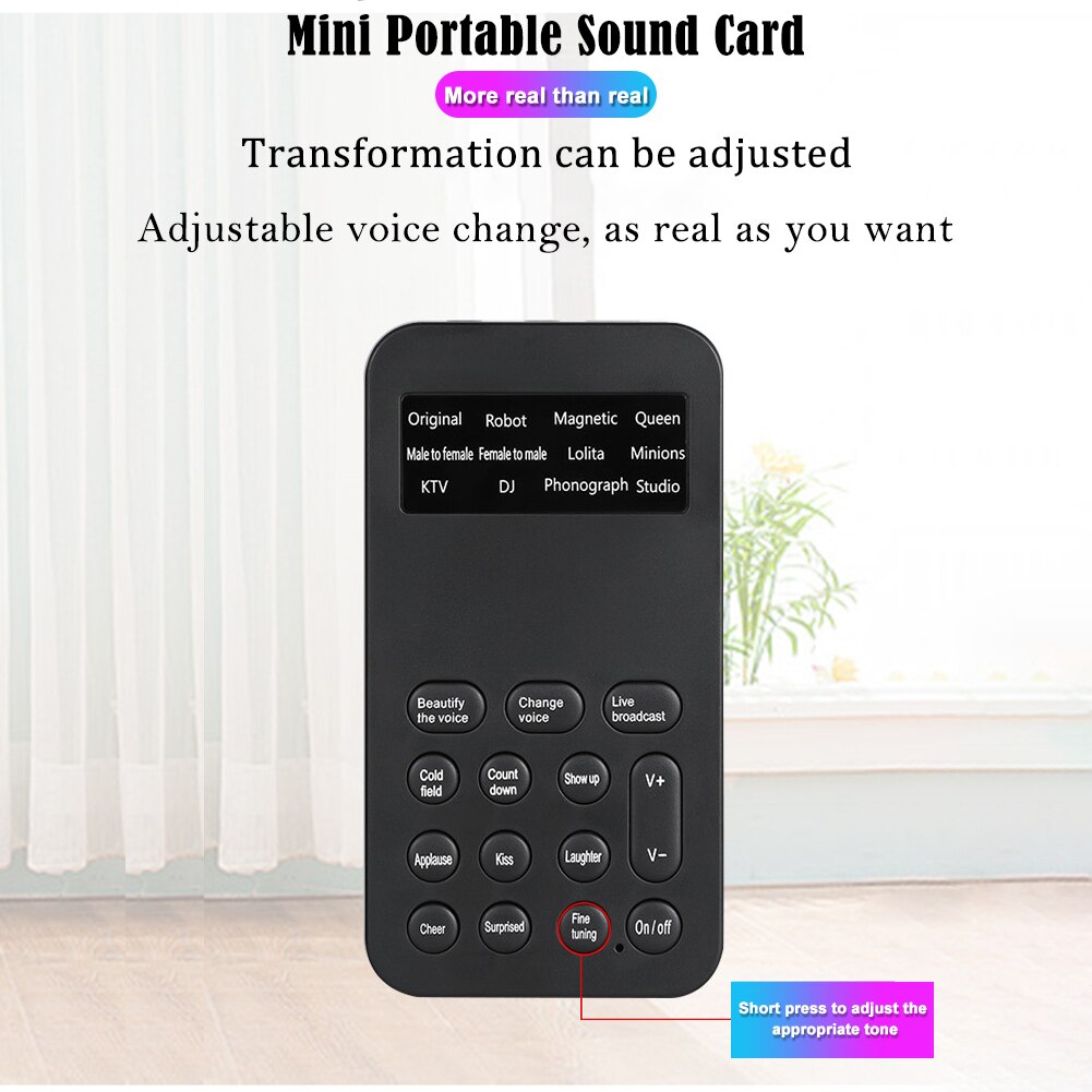 Portable Wireless Live Voice Changer Speaker Sound Card Changing Modulator for Phone PC Tablet Laptop Audio Replacement