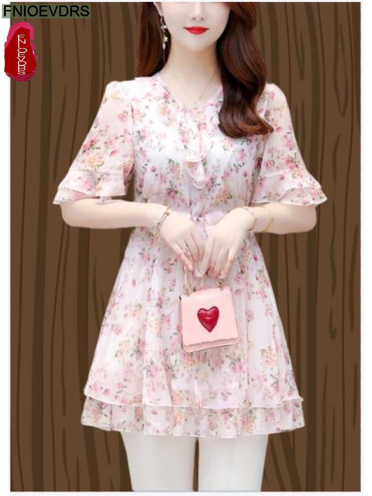 M -5xl klær klær dame europeisk stil basisskjorte blomstertrykk retro rysjer magetunika peplum topp bluser