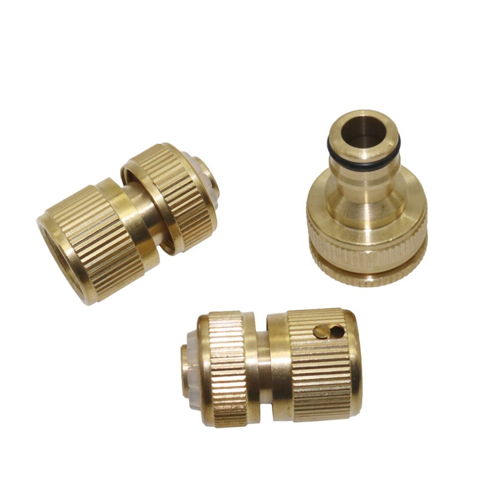 Brass Quick Connector kit Faucets Standard Connector Garden Irrigation water Pipe Joint Yard Tap Adapter 1 Set