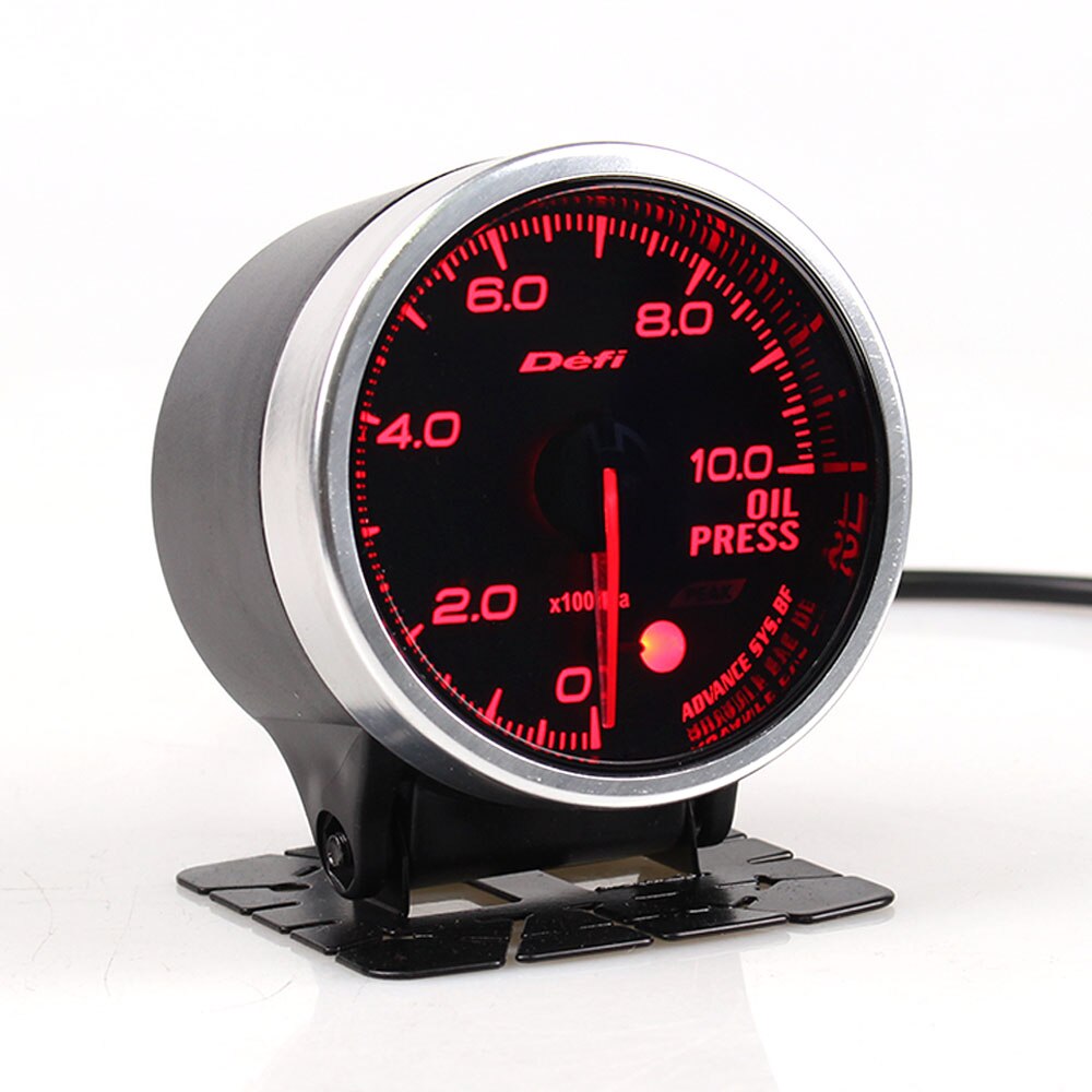 2.5" Defi BF 60MM Oil Fuel Pressure Gauge Meter With 7 Colors backlight Adjustable 0~10 Bar Fit 12V Cars With Sensor