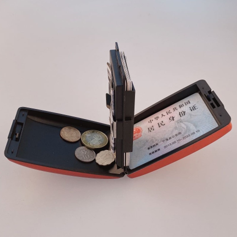 Portefeuille de carte en aluminium multifonction RFID bloquant le porte-carte de crédit pour les hommes femmes voyage affaires pièces de monnaie