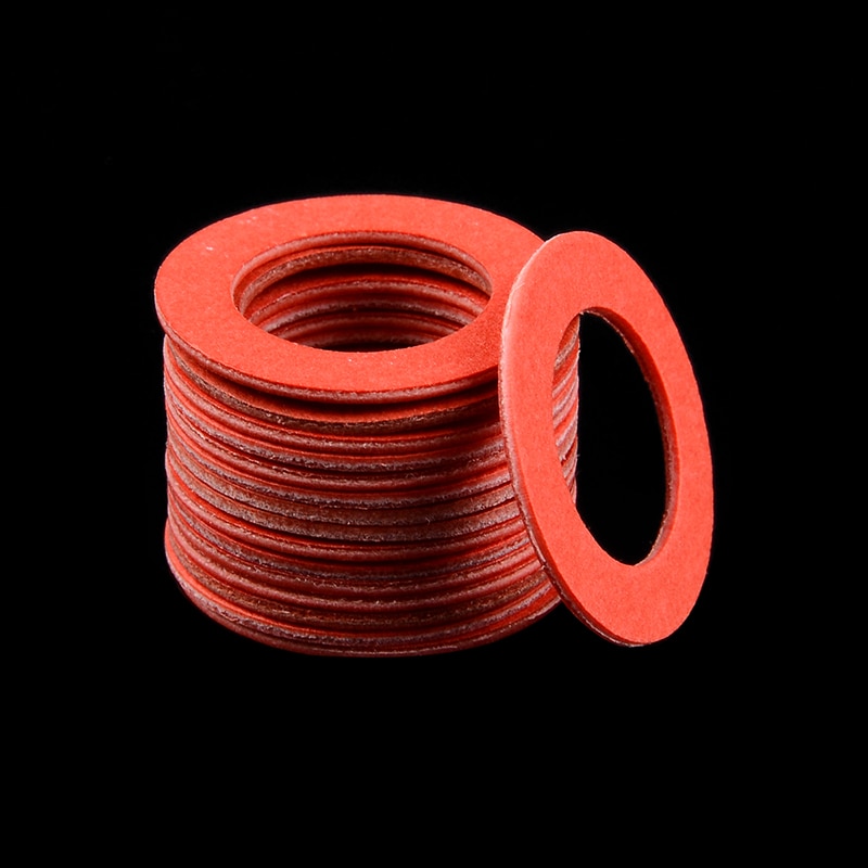 600pcs 12 Sizes Red Steel Paper Fiber Flat Washer Kit Insulation Washer Gasket Nut &amp; Bolt Set Flat Ring Seal Assortment Kit