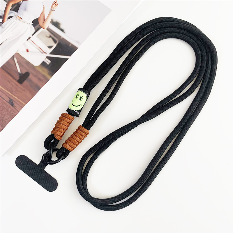 120cm Double Rope Mobile Phone Lanyard Crossbody Phone Straps Neck Clip Cord Rope Twisted Backable Outdoor Anti-loss Phone Chain