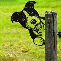 Gård kigger dyr jern kunst indsæt skilt have statuer dekoration udendørs have græsplæne pæle metal ko hest gård dekoration