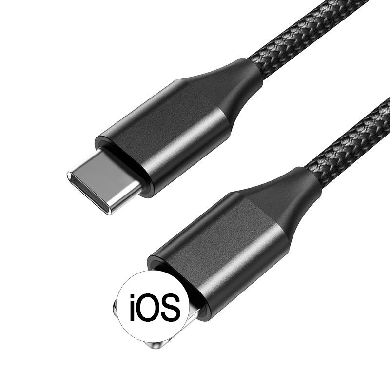 18w gevlochten pd snellaadkabels met usb type c type-c voor lightning-kabels voor iphone 8 x xs  xr 11 pro max 8 plus 11 pro datalijn: Ch