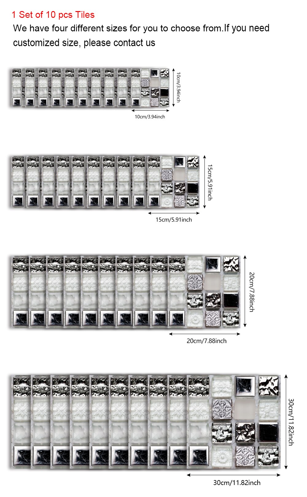 Mosaic Tile Stickers Glossy Wall Tile Transfers Stickers For Kitchen Bathroom Floor Furniture Renovation Decals Vinyl Wallpaper