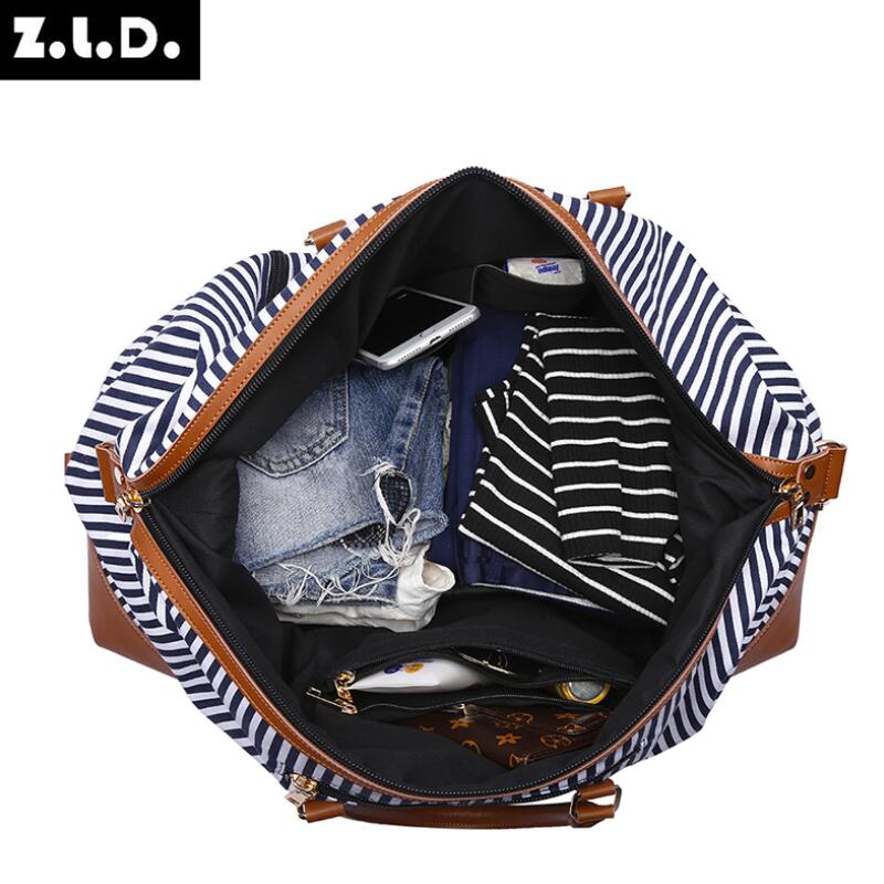 Zld factory direct original herren gestreifte canvas reisetasche gepäckstück große kapazität handtasche reisetasche