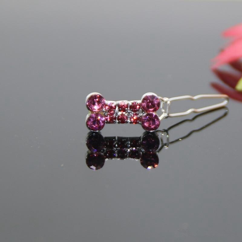 Smuk kæledyrslegering hårspænde rhinestone stil hund hovedbeklædning sød sløjfe blomst hårnåle multifarve hunde hår tilbehør: Stil 5