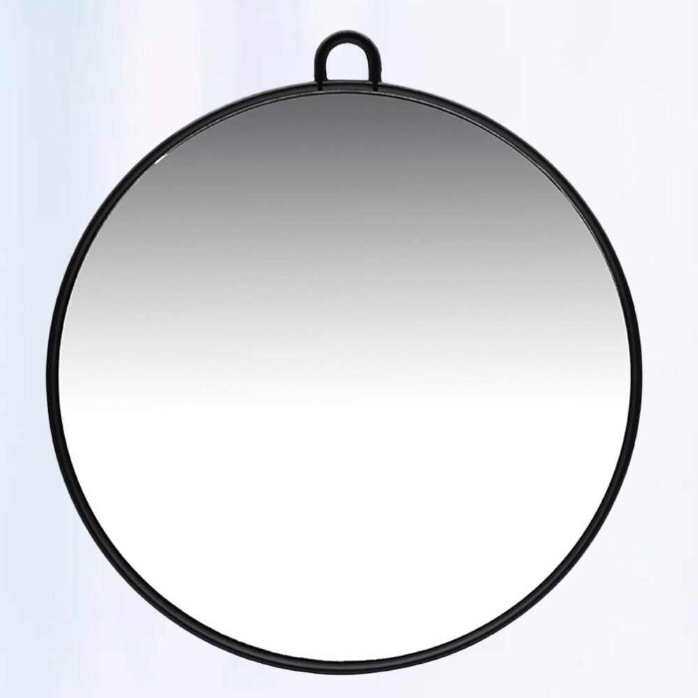 Rear View Makeup Mirror Practical Handheld Cosmetic Mirror Round Rear View Barber Mirror for Home Daily Use (Black): Default Title