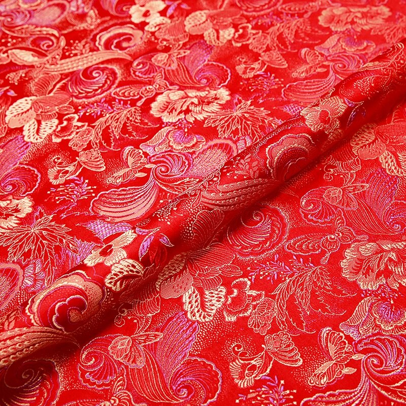 Satinstof brokade jacquard stof materiale til syning af cheongsam og kimono nylon stof: 5