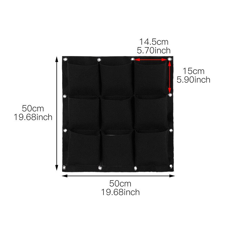 Tenture murale sacs de plantation 2/3/4/6/9 poches vert sac de culture jardinière verticale jardin potager vivant sac de jardin fournitures pour la maison: B5 9grids