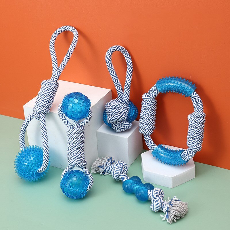 Juguetes Para morder para perros, juguetes con nudo de cuerda para cachorros, limpieza de dientes, entrenamiento interactivo, suministros duraderos para perros