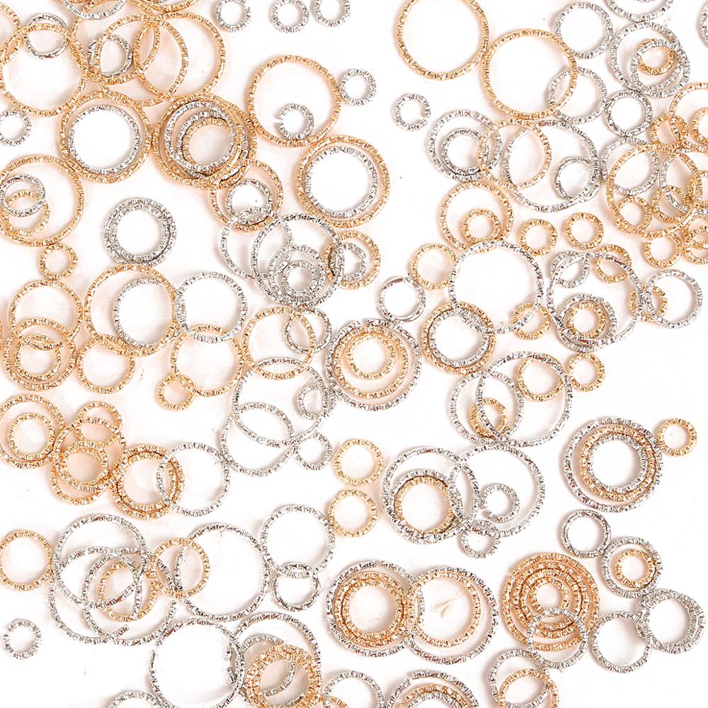 50pcs 8-20mm Gold Rhodium Round Jump Rings Twisted Open Split Rings jump rings Connector For Jewelry Makings Findings Supplies