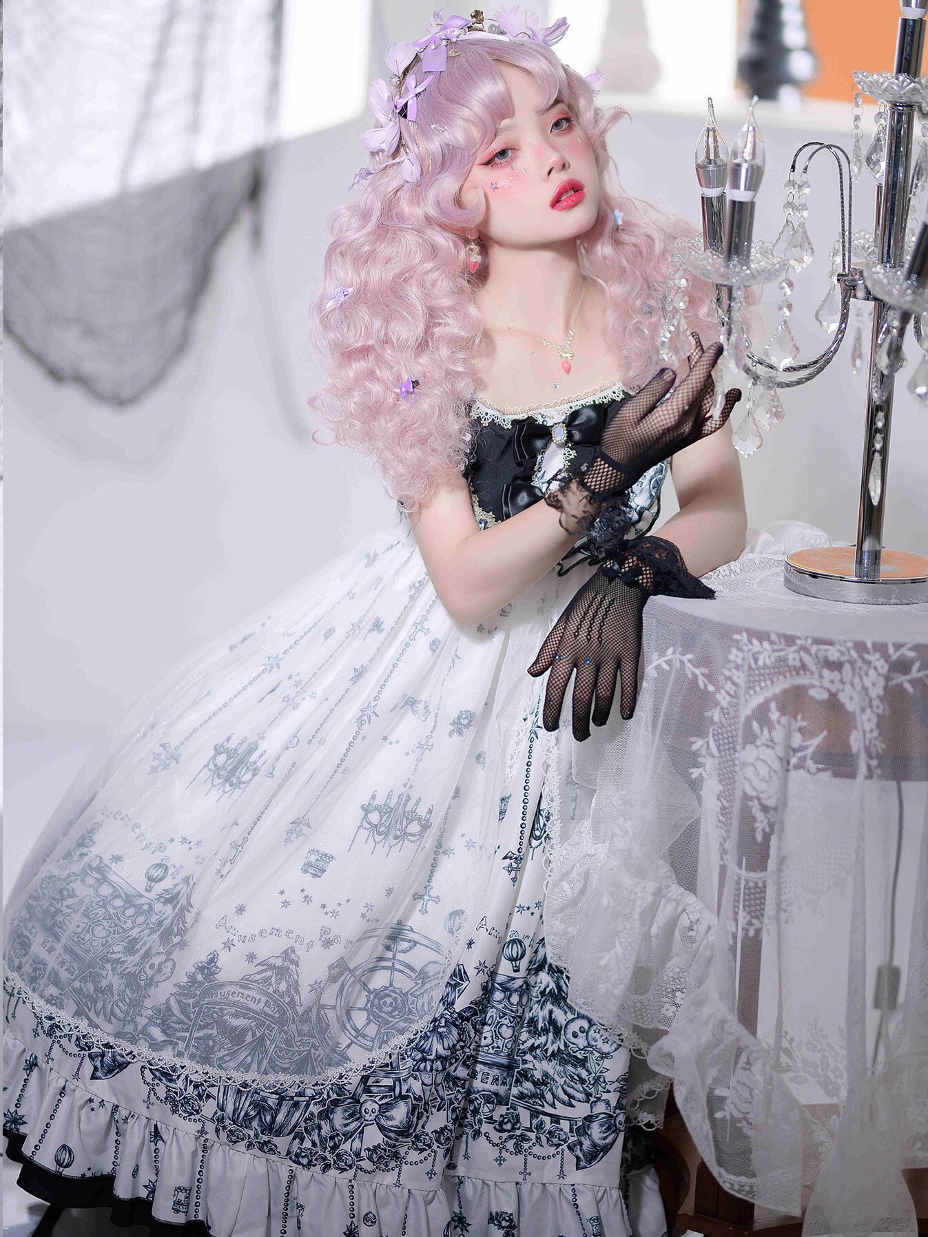 Anbenser-vestido de corte gótico de Lolita para mujer, ropa sin mangas, estilo Kawaii, francés, Vintage, Jsk, Lolita