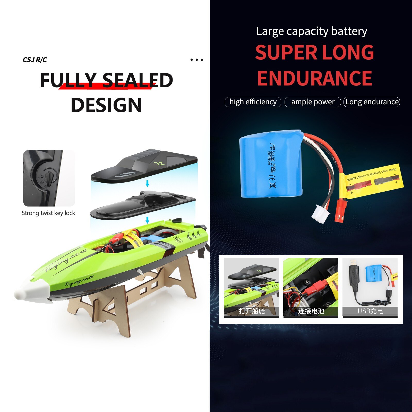 Rc Boats 180 Degree Roll Speedboat C168 Rc Boats H... – Grandado