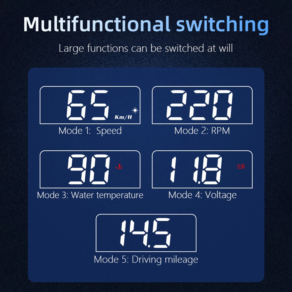 Sistema de alarma de sobrevelocidad para coche, proyector con pantalla frontal, parabrisas, alarma electrónica de voltaje, HUD, C100-HUD, OBD2 II, EUOBD