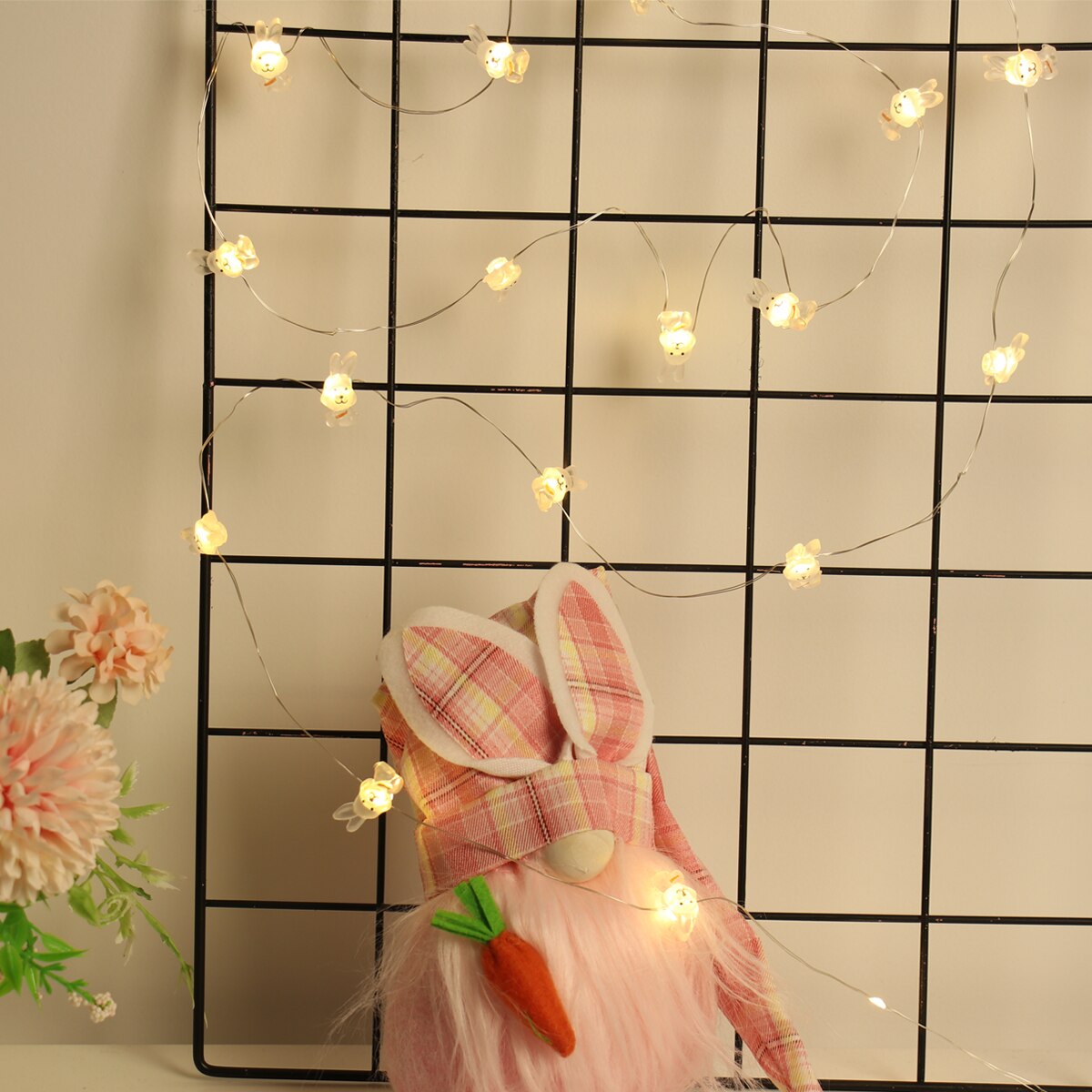 Easter LED Bunny String Lights Easter Decoration For Home Carrot Rabbit Fairy Light Supplies Happy Easter Party Favor