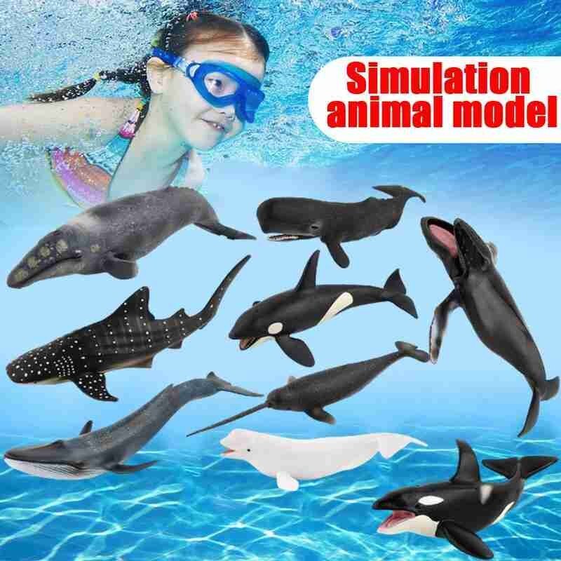 Giant Oceaan Sealife Animal Model Marine Walvis Dier 9 Serie Whale Model Kid Zachte Pvc Leren Speelgoed Voor Kinderen Vroeg onderwijs