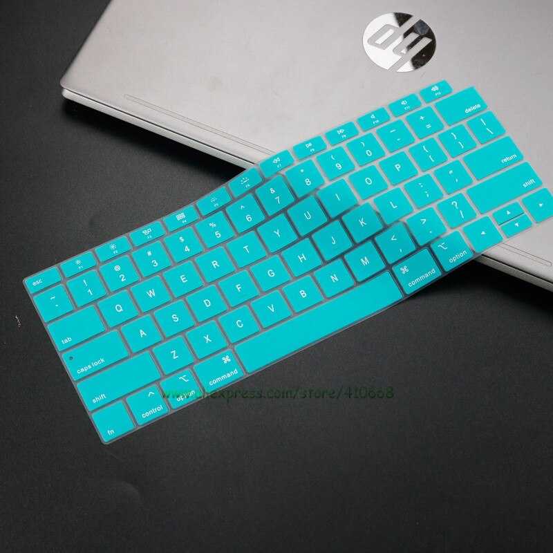 Silicone Waterproof Dust-Proof Keyboard Cover Protective Skin For MacBook Air 13 inch Release A1932 Touch ID US Layout: Skyblue