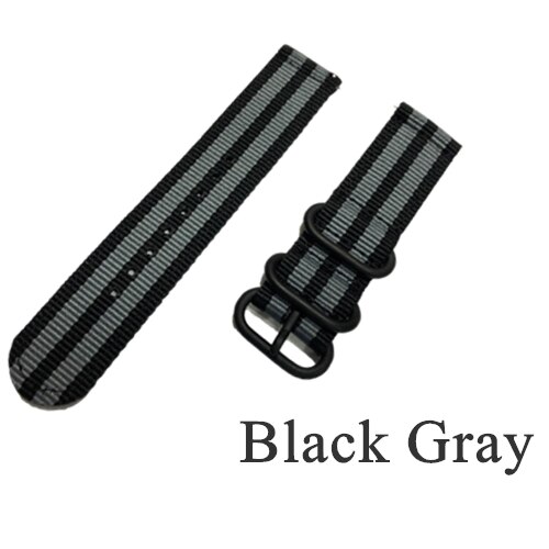 24mm nylon urrem til suunto 9 spartan sport hr urbånd suunto 9 baro quick release rem traverse canvas mænd urbånd: Sort og grå