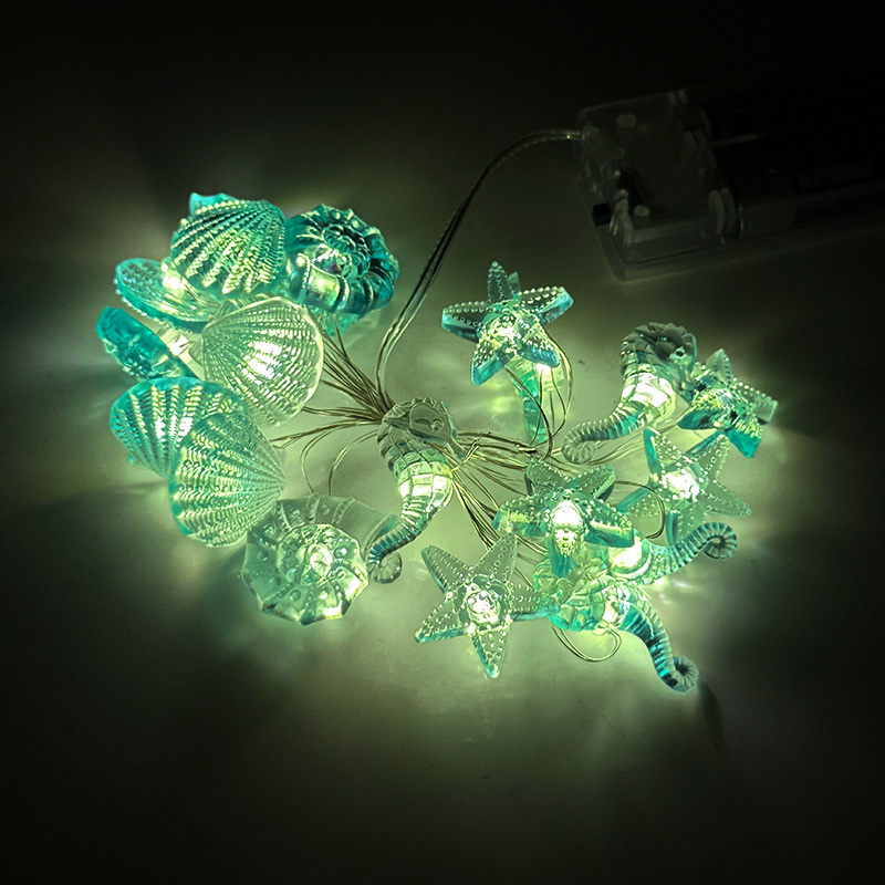 2M 20LED Ozean Thema String Licht Muschel Seestern Fee Licht Girlande Kinder Meerjungfrau Geburtstag Party Gefälligkeiten Unter dem meer Dekor: plum