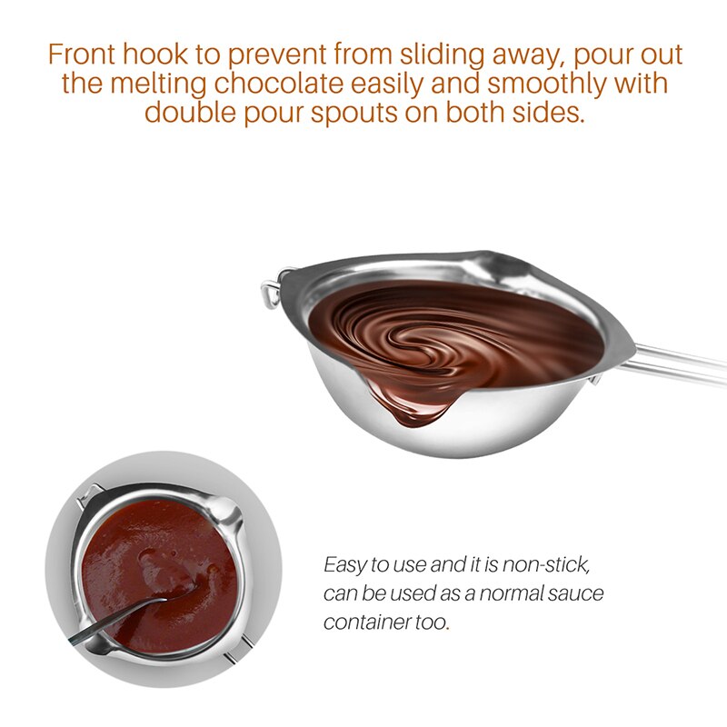 Køkkenværktøj rustfrit stål chokolade smør smeltedigel voks smeltedigel med langt håndtag håndlavet duftlys sæbeværktøj