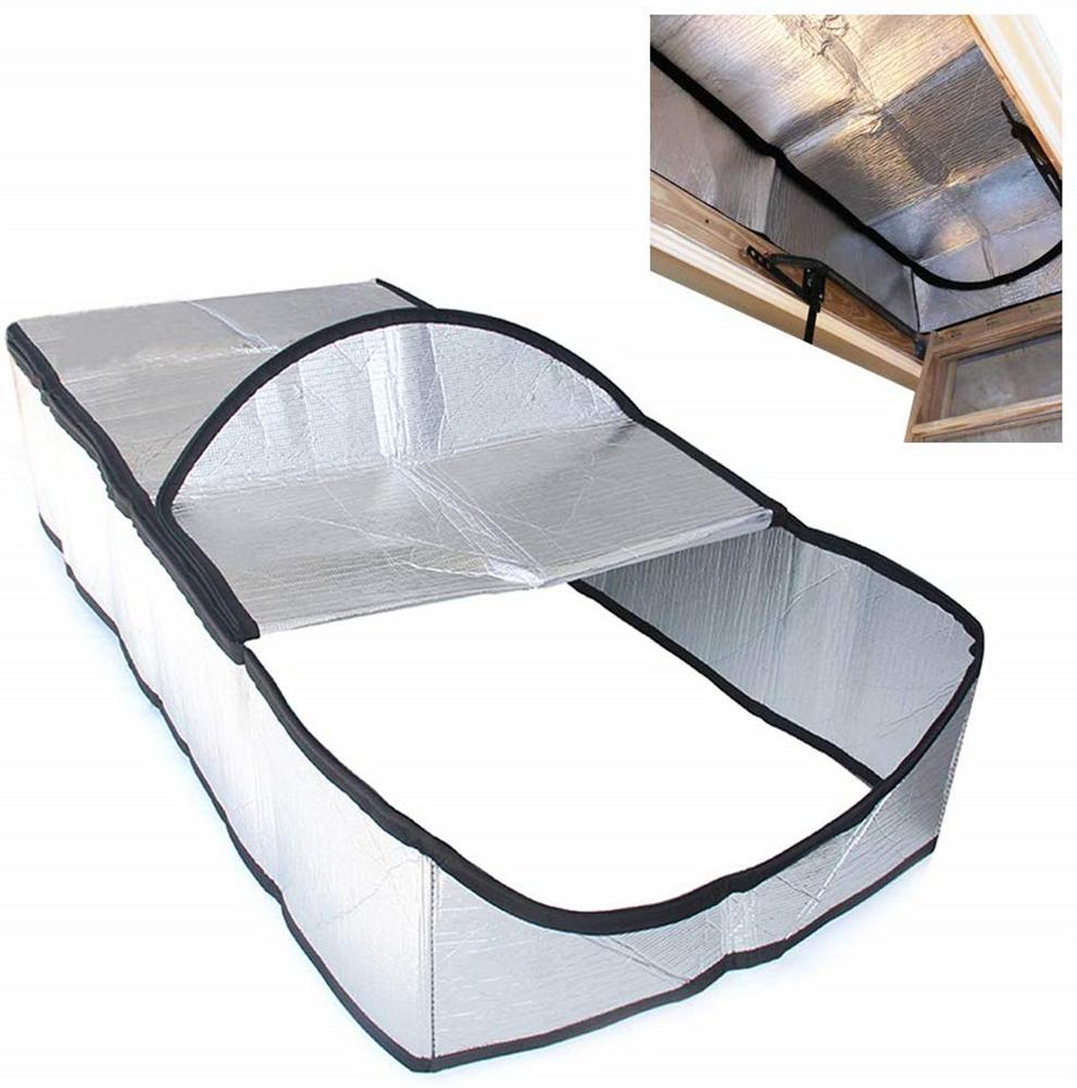 Cubierta de escalera de ático, Kit aislante de puerta de aluminio de doble cara para escaleras, tienda de aislamiento, con cremallera de fácil acceso