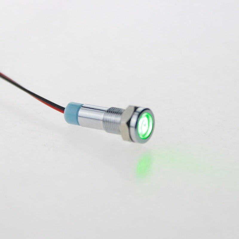 1 stk metal blinklys 6 mm metal lys advarsel køretøj lampe 6v.12v.24v.36v.48 v 110v.220v