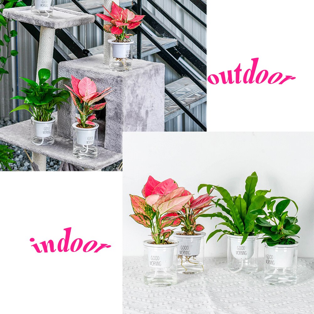 Pot de fleurs transparent pour plantes 1 pièce, pot de fleurs de jardin et de balcon, objets ménagers, plantation hydroponique du sol