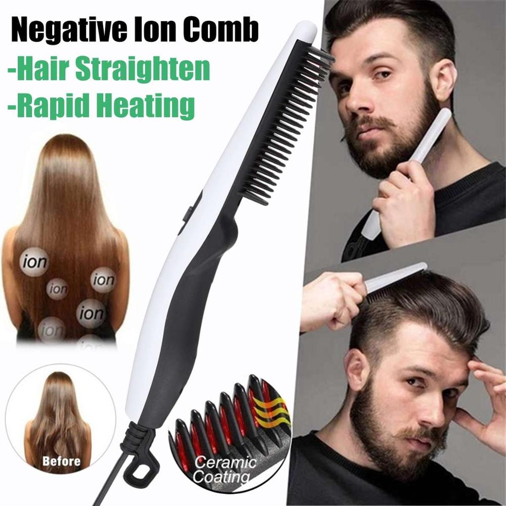 Multifunctional comb brush beard straight hair straightening machine electric beard straightening comb men high speed hair salon
