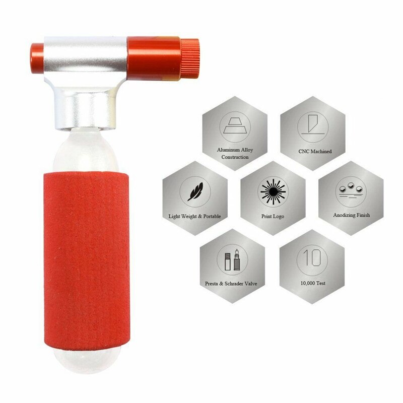 Bike CO2 Inflator Kits Quick Inflate Bicycle Air Pumps Fits Presta and Schrader Valve for Ball Cycling Mountain Bike