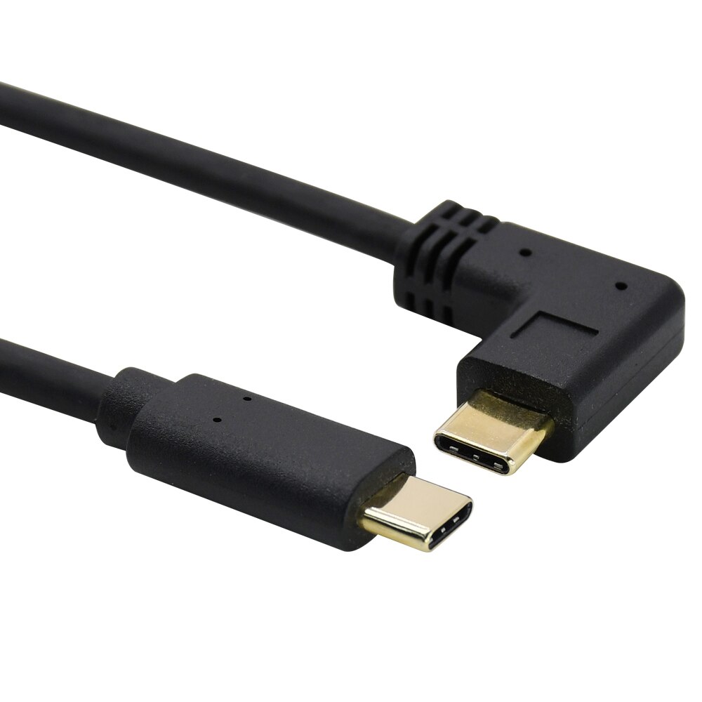 USB3.1 GEN2 10Gbps Usb C Kabel Vergulde Connector 90 Graden Hoek Type-C Male Naar Male Data en Fast Charge Kabel Voor Mac 1ft
