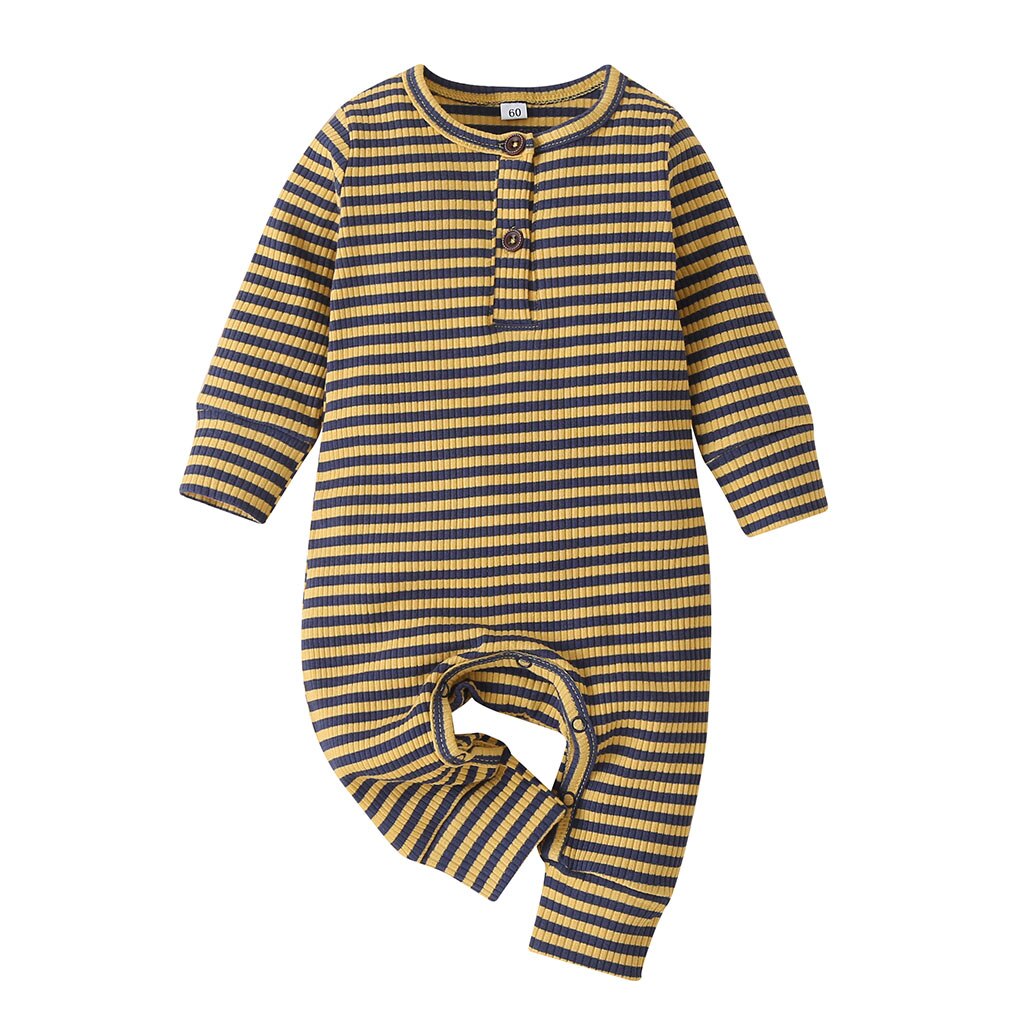 Automne à manches longues barboteuse bébé garçon fille barboteuse vêtements coton côtelé tenues unisexe infantile hiver une pièce combinaison pyjamas: B / 18M