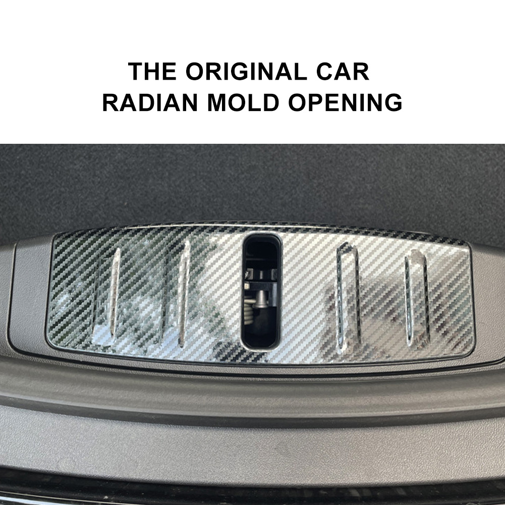 For Tesla Model 3 Accessories Front Trunk Sill Plate Guard Hood Lock Cover Protector Carbon Fiber Black decorative strips