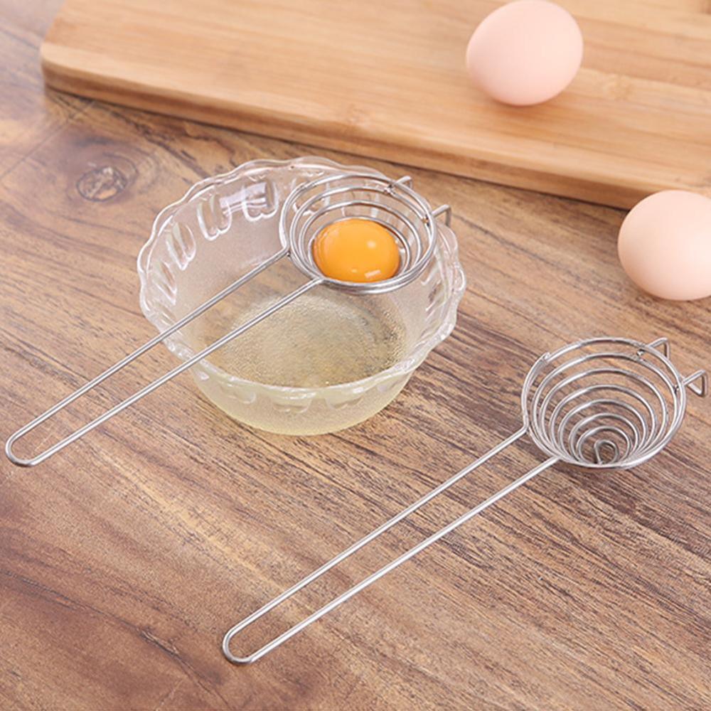 Køkken rustfrit stål æggeblomme separator skillevæg hånd køkken separator værktøjer æg til at lave køkkenholdte gadgetkage  g4 j 2