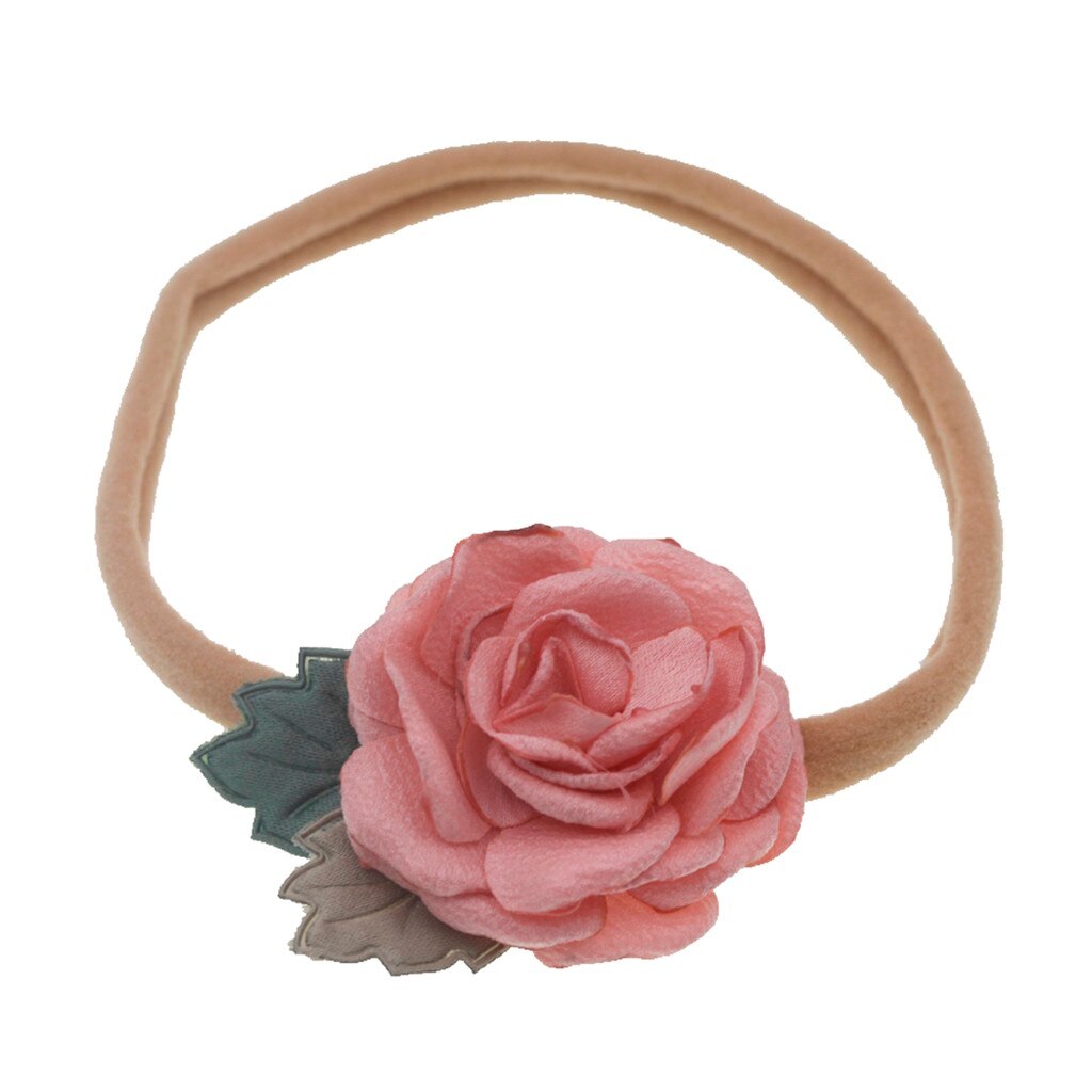 neue freundlicher Stoff Blumen- Bogen Weichen Nylon Haar Band: F