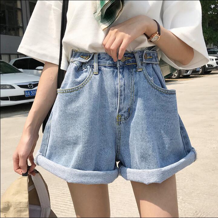Women's Buttom Korean Punk Harajuku Ulzzang Loose Ins Denim Shorts Female Cute Vintage Kawaii Trousers For Women: Default Title