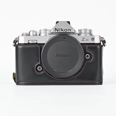 PU Leather Camera Case Half Bag Body With Wrist Strap For Nikon ZFC Z30 Z50
