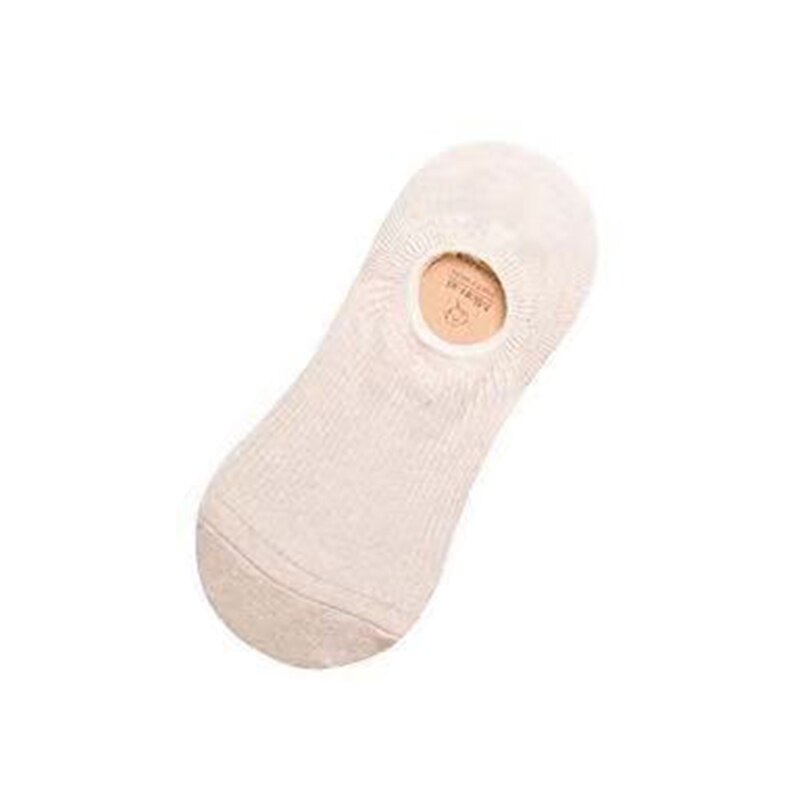 Women's Cotton Invisible Socks Non-Slip Summer Solid Color Breathable Comfortable Short Socks Thin Ankle Boat Socks: Khaki