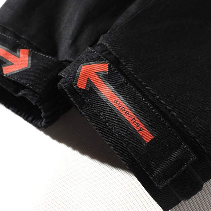 Efterår herre harem bukser streetwear jogger bånd bukser mænd hip hop multi-pocket cargo bukser bukser bogstavtrykt