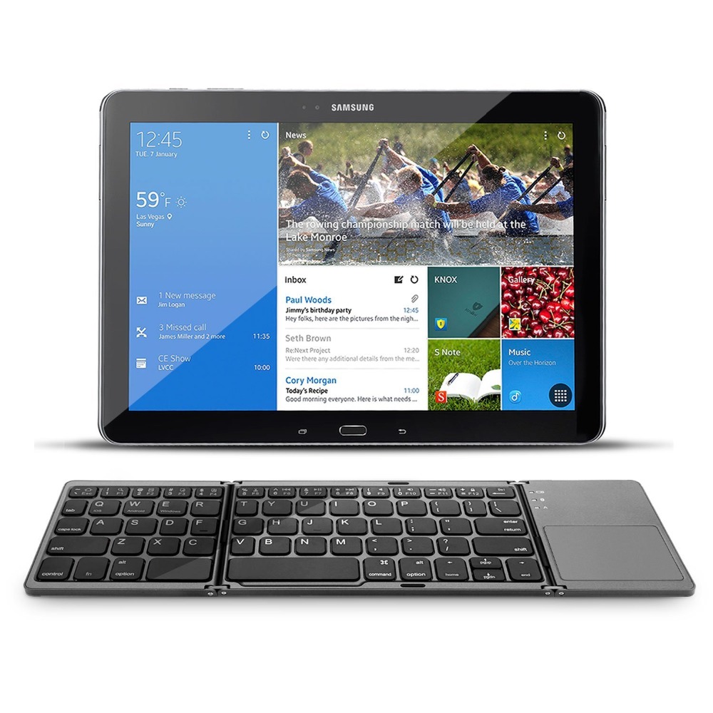 Neue Falten Bluetooth Mini Tastatur Drahtlose Tastatur mit Touchpad für Fenster,Android,ios Tablette Ipad Telefon