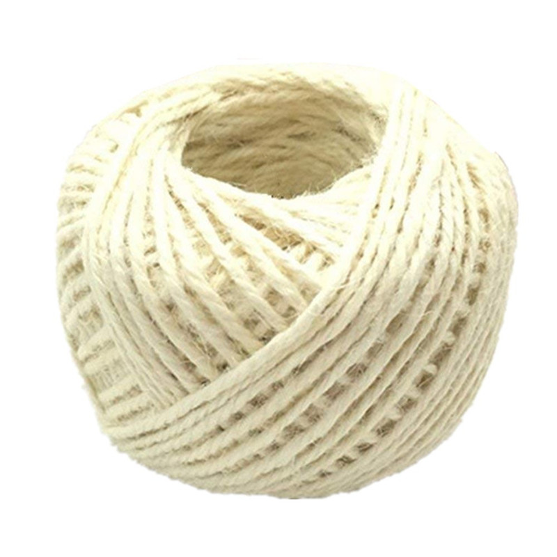 50M Natural Burlap Hessian Jute Twine Cord Hemp Rope 2mm Packing String Wedding Decoration 5BB5607: 6