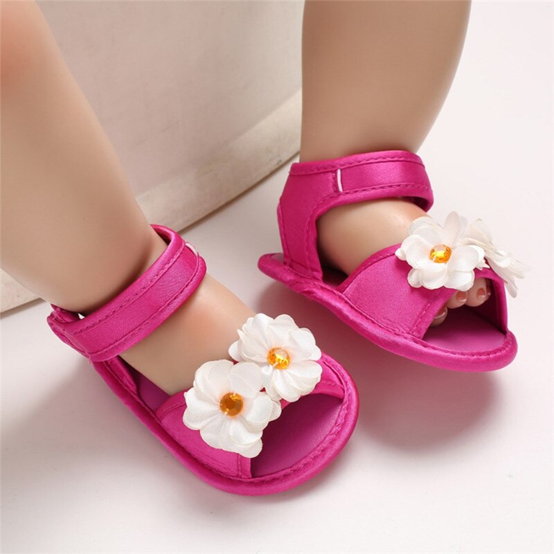 PUDCOCO Novos Infantil Meninas Da Criança Do Bebê Sandálias de Sola Macia Linda Princesa Flor Velcro Casuais Sapatos Tamancos 0-18 M
